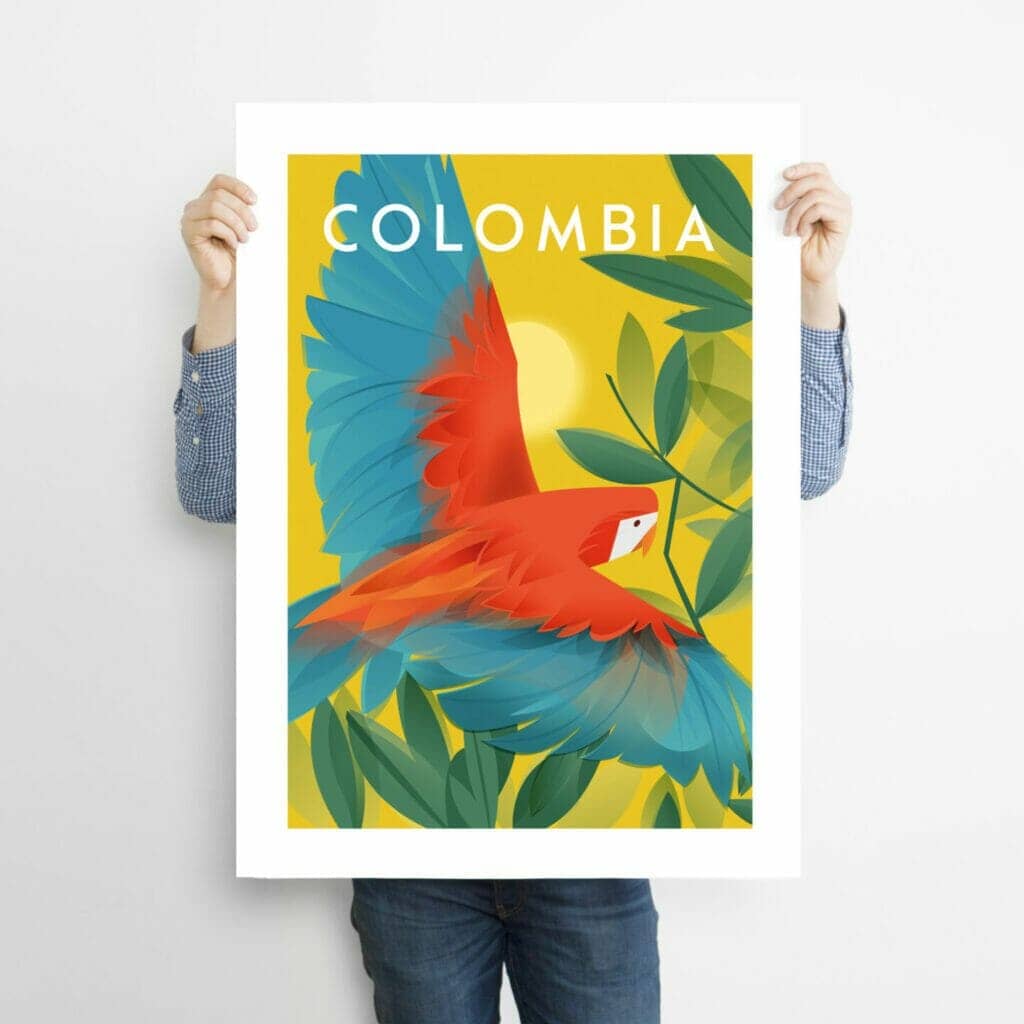 Afiche Colombia Travel Poster