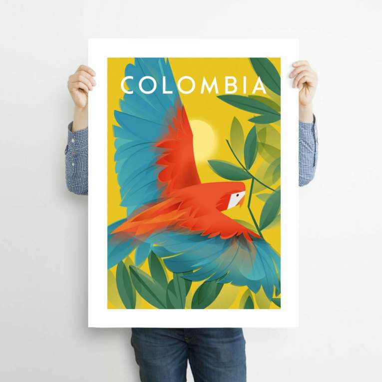 affiche guacamaya colombie travel poster decoration 7