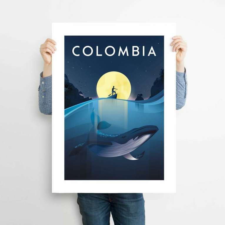 Afiche Colombia Travel Poster