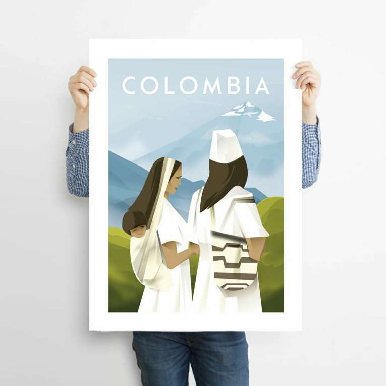 affiches sierra nevada santa marta arhuacos colombie travel poster souvenir 6